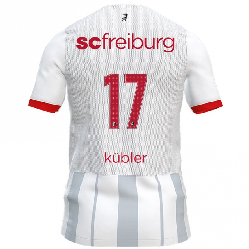 Kids Football Lukas Kübler #17 White Grey Away Jersey 2024/25 T-Shirt Canada