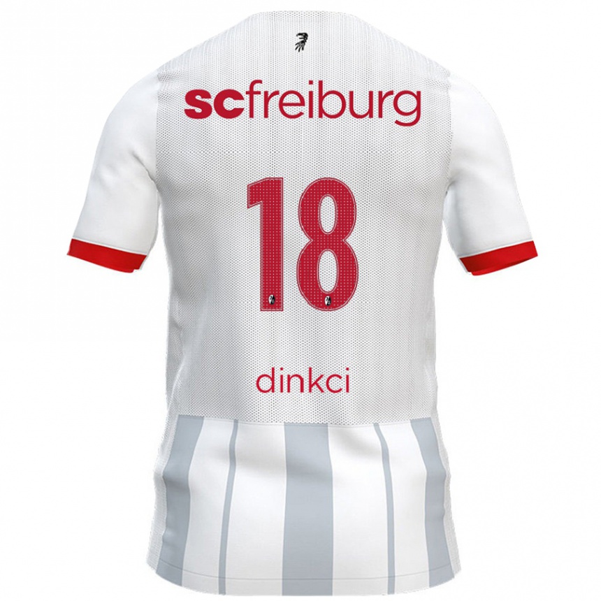 Kids Football Eren Dinkci #18 White Grey Away Jersey 2024/25 T-Shirt Canada