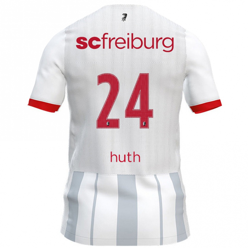 Kids Football Jannik Huth #24 White Grey Away Jersey 2024/25 T-Shirt Canada