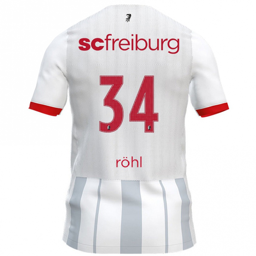 Kids Football Merlin Röhl #34 White Grey Away Jersey 2024/25 T-Shirt Canada