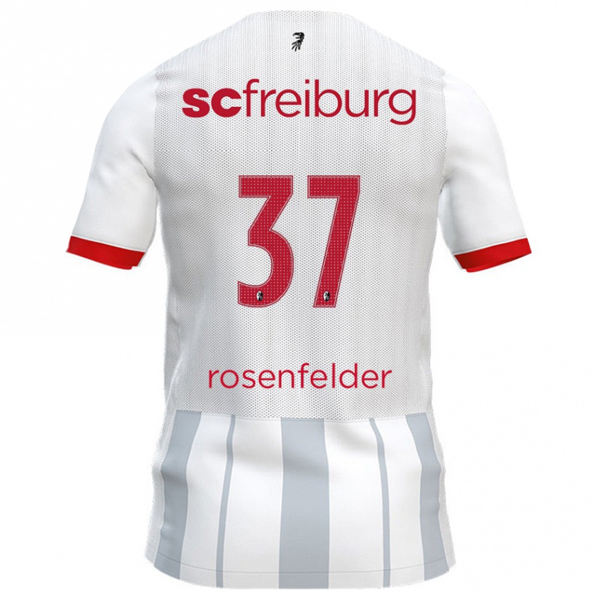 Kids Football Max Rosenfelder #37 White Grey Away Jersey 2024/25 T-Shirt Canada