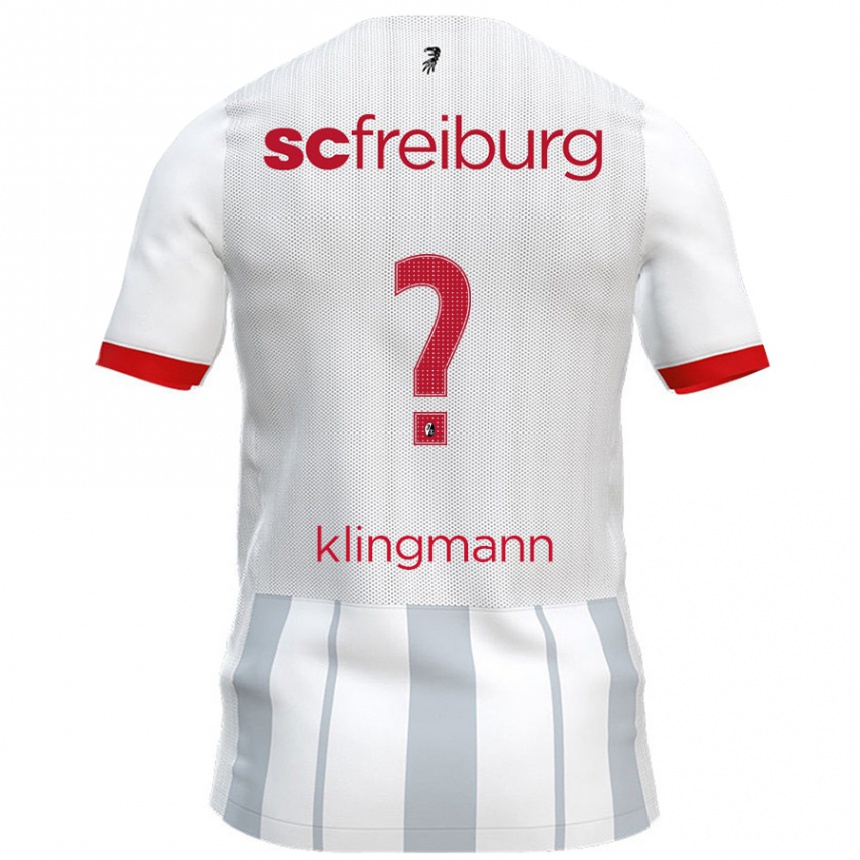 Kids Football Sebastian Klingmann #0 White Grey Away Jersey 2024/25 T-Shirt Canada