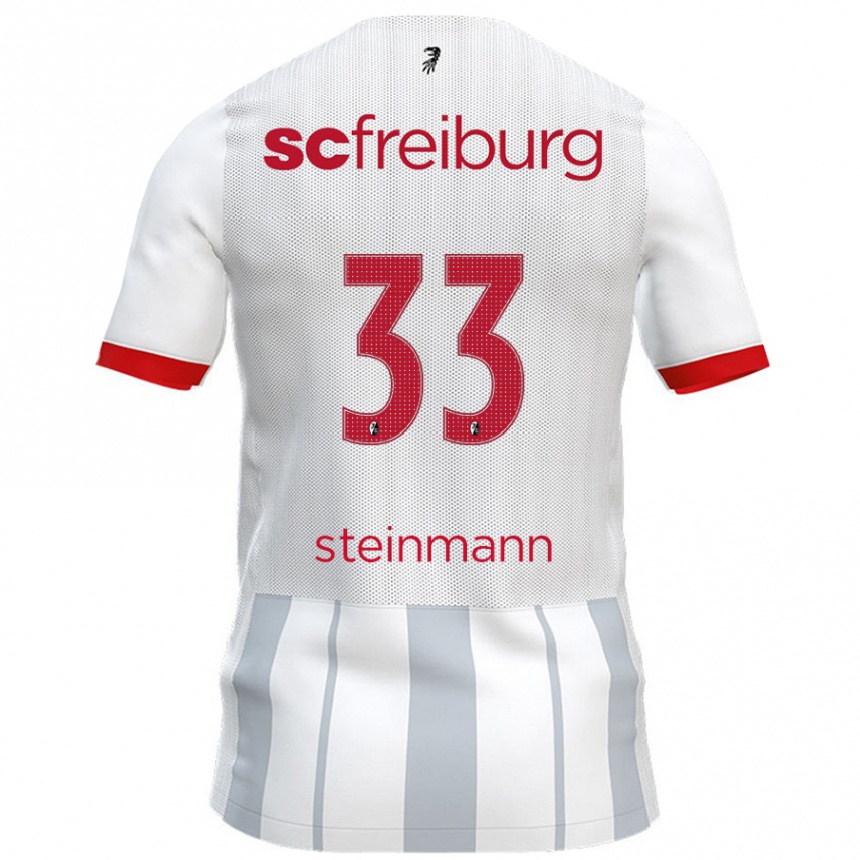 Kids Football Karl Steinmann #33 White Grey Away Jersey 2024/25 T-Shirt Canada