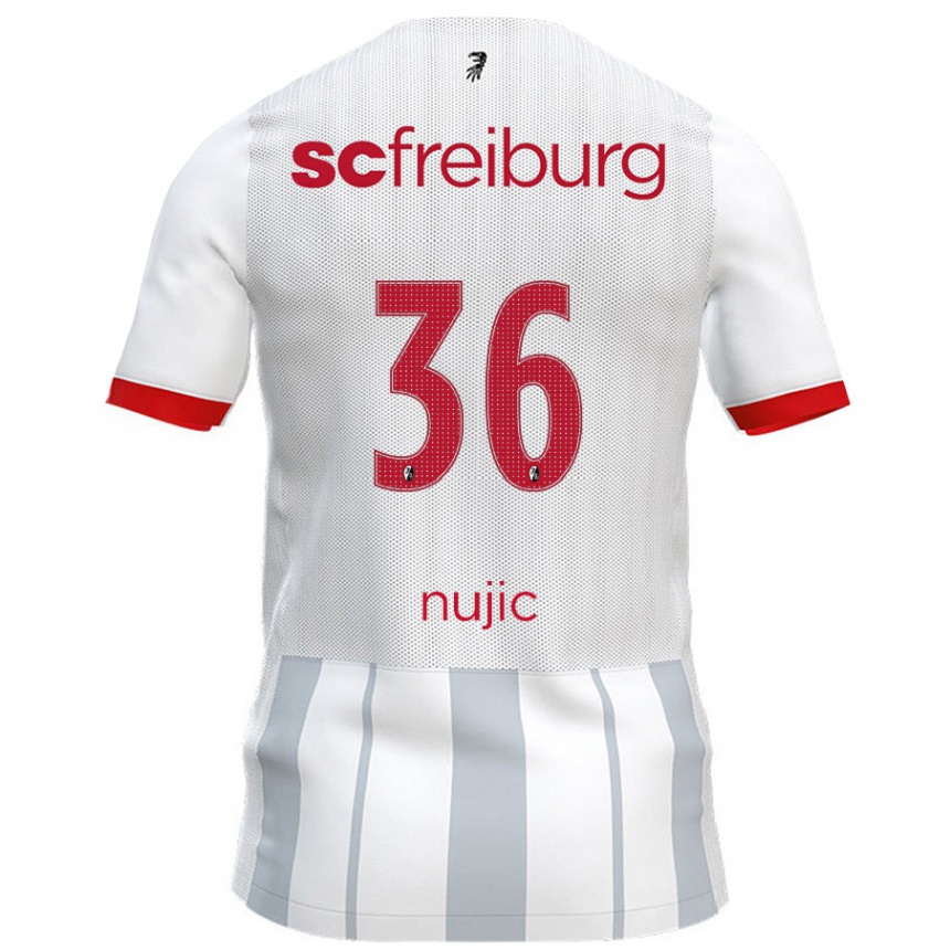 Kids Football Luka Nujic #36 White Grey Away Jersey 2024/25 T-Shirt Canada