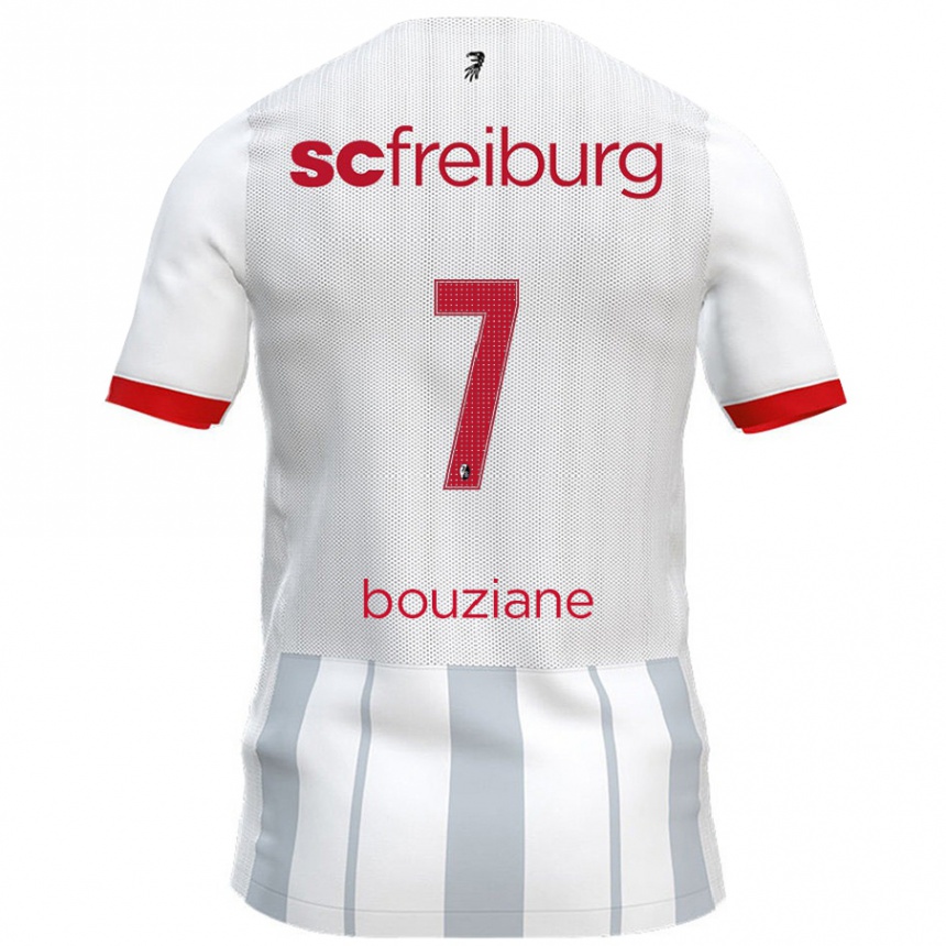 Kids Football Chiara Bouziane #7 White Grey Away Jersey 2024/25 T-Shirt Canada