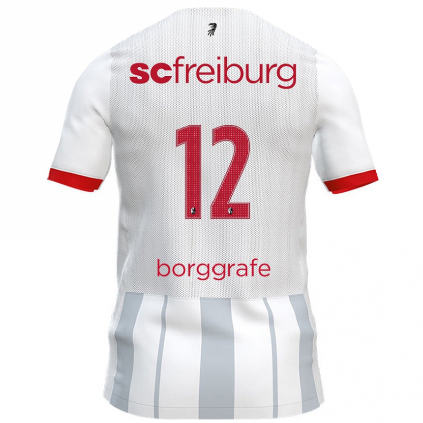 Kids Football Rafaela Borggräfe #12 White Grey Away Jersey 2024/25 T-Shirt Canada