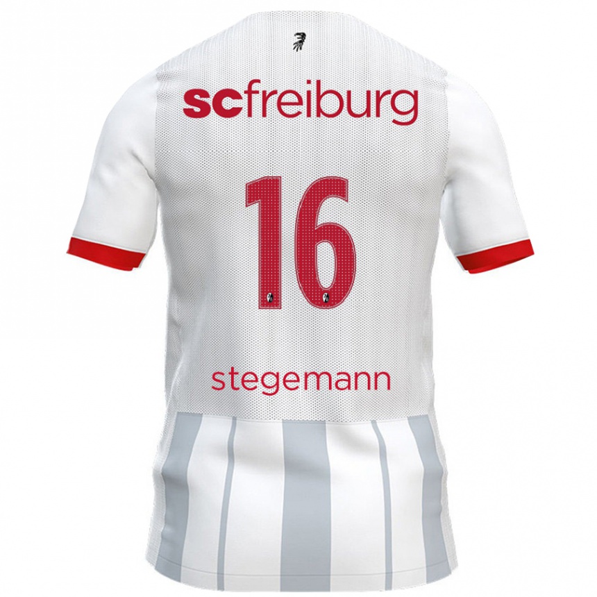 Kids Football Greta Stegemann #16 White Grey Away Jersey 2024/25 T-Shirt Canada