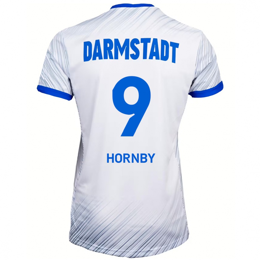 Kids Football Fraser Hornby #9 White Blue Away Jersey 2024/25 T-Shirt Canada