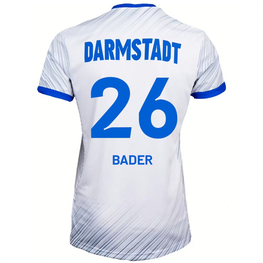 Kids Football Matthias Bader #26 White Blue Away Jersey 2024/25 T-Shirt Canada