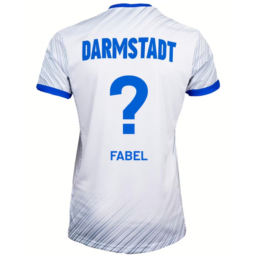 Kids Football Lukas Fabel #0 White Blue Away Jersey 2024/25 T-Shirt Canada