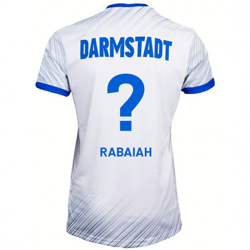 Kids Football Ali Rabaiah #0 White Blue Away Jersey 2024/25 T-Shirt Canada