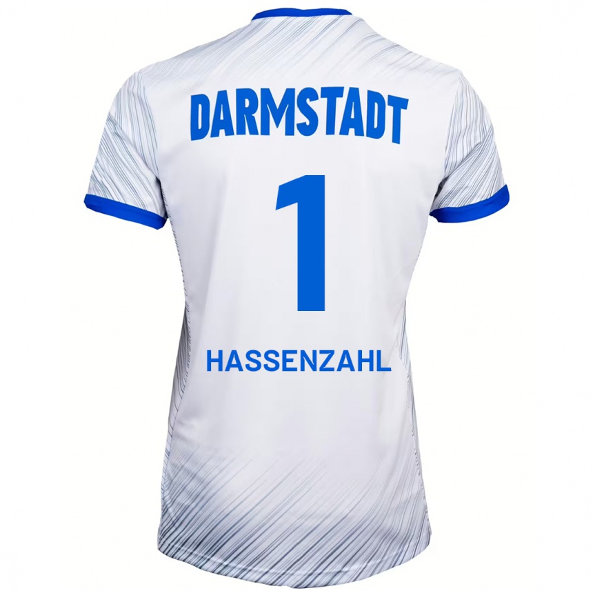 Kids Football Leon Hassenzahl #1 White Blue Away Jersey 2024/25 T-Shirt Canada