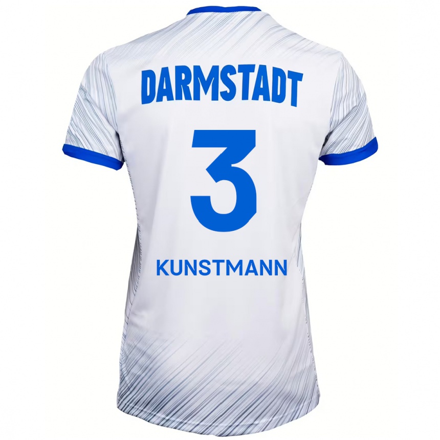 Kids Football Kelvin Kunstmann #3 White Blue Away Jersey 2024/25 T-Shirt Canada