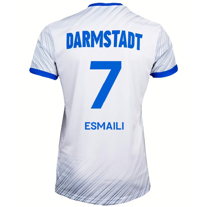 Kids Football Ali Esmaili #7 White Blue Away Jersey 2024/25 T-Shirt Canada