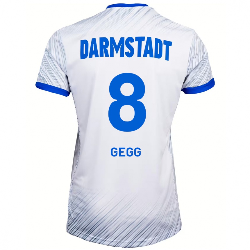 Kids Football Samir Gegg #8 White Blue Away Jersey 2024/25 T-Shirt Canada