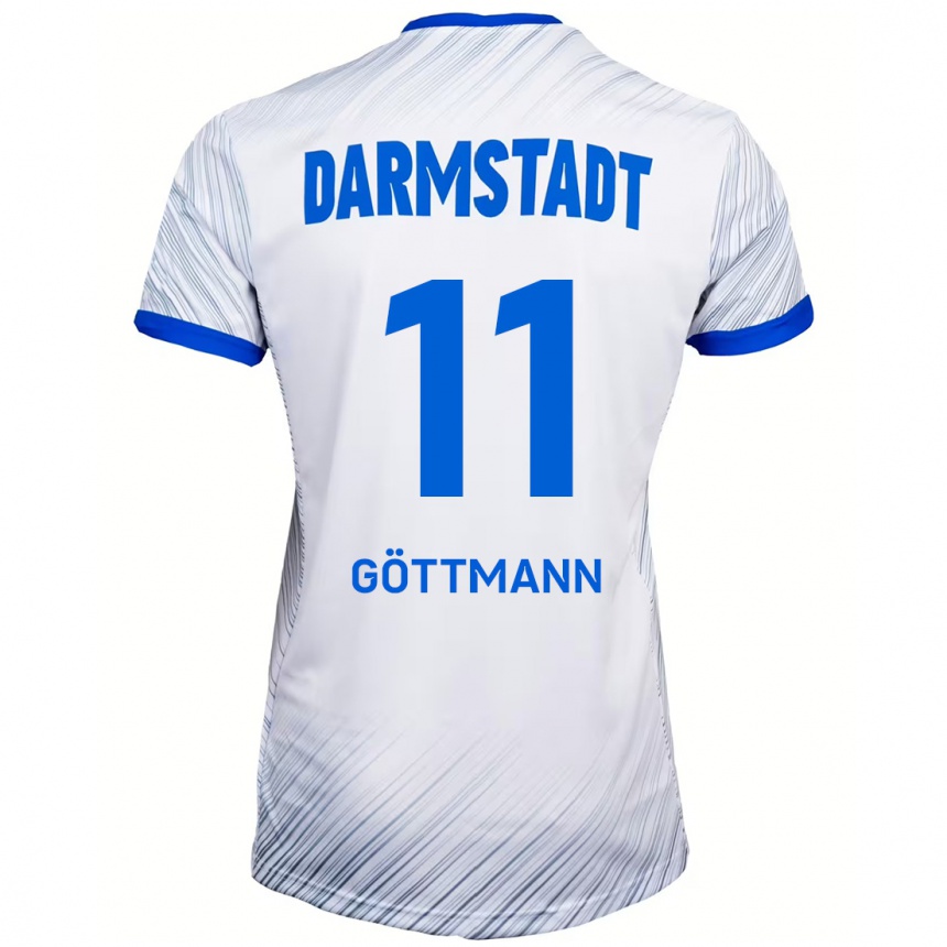 Kids Football Levin Göttmann #11 White Blue Away Jersey 2024/25 T-Shirt Canada