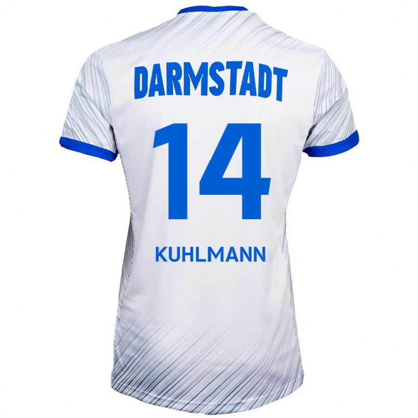 Kids Football Marcel Kuhlmann #14 White Blue Away Jersey 2024/25 T-Shirt Canada