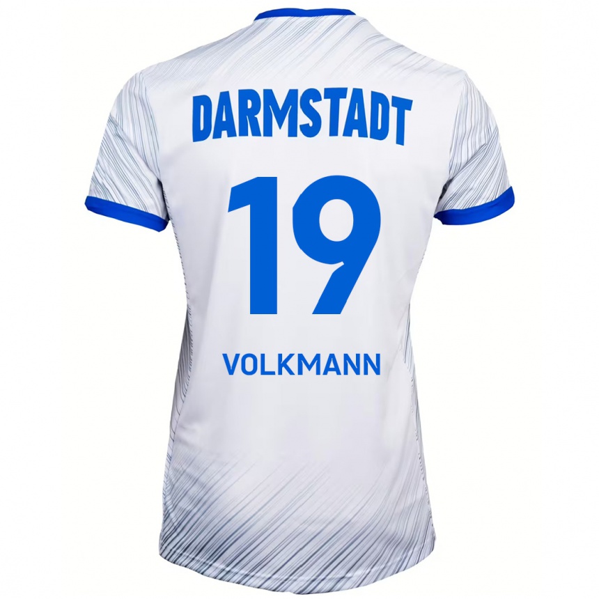 Kids Football Japhet Volkmann #19 White Blue Away Jersey 2024/25 T-Shirt Canada