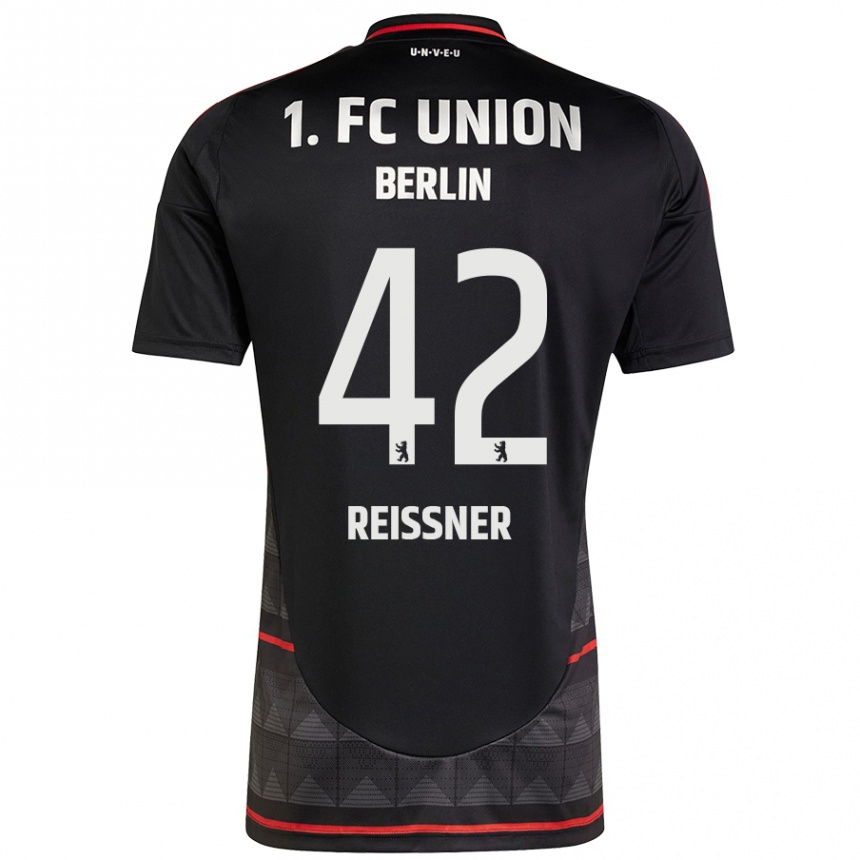 Kids Football Naika Reissner #42 Black Away Jersey 2024/25 T-Shirt Canada