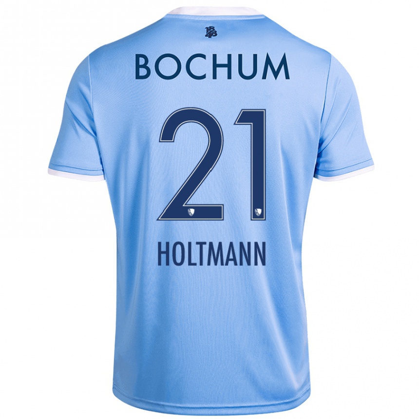 Kids Football Gerrit Holtmann #21 Sky Blue Away Jersey 2024/25 T-Shirt Canada