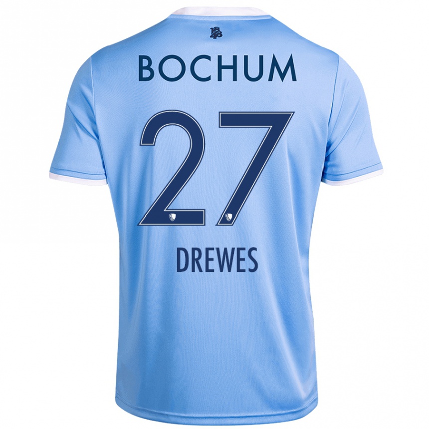 Kids Football Patrick Drewes #27 Sky Blue Away Jersey 2024/25 T-Shirt Canada