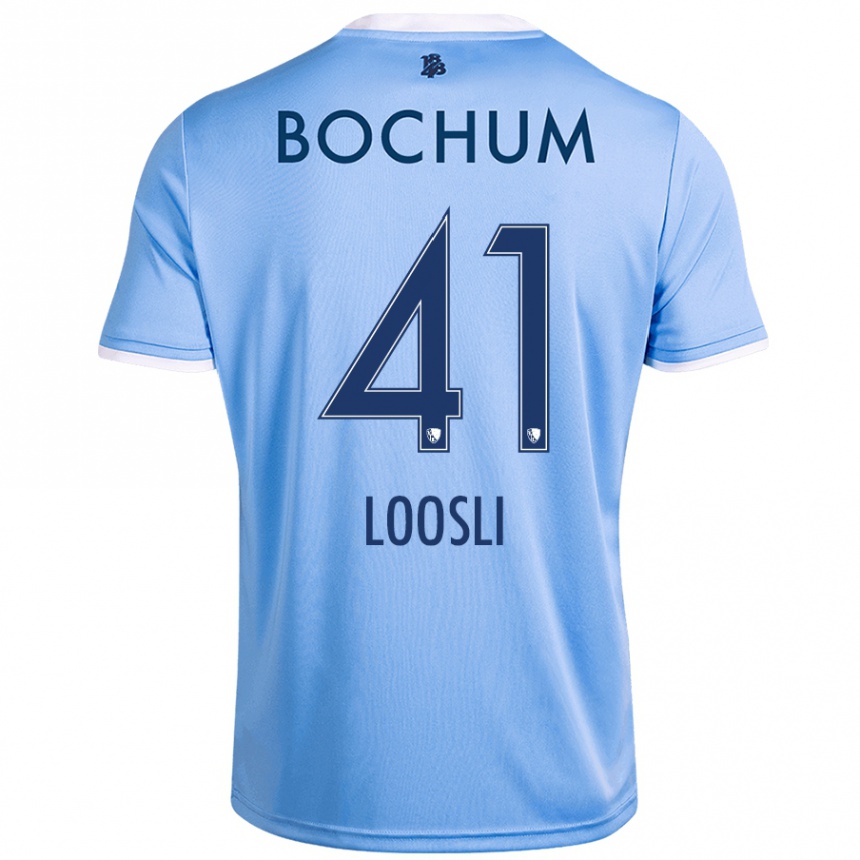 Kids Football Noah Loosli #41 Sky Blue Away Jersey 2024/25 T-Shirt Canada