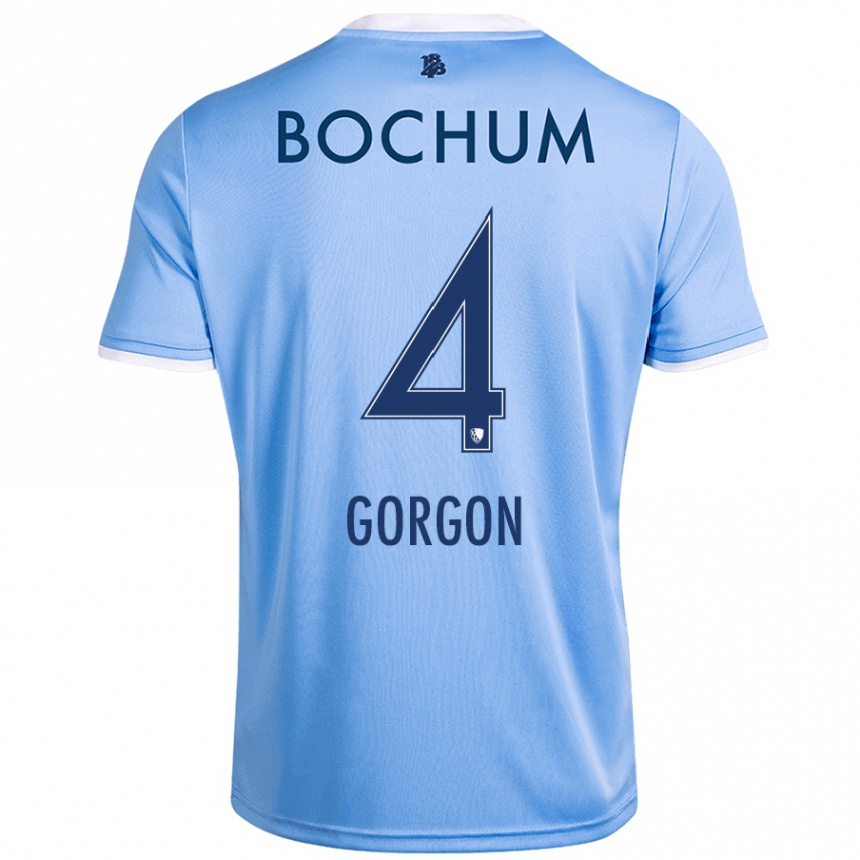 Kids Football Felix Gorgon #4 Sky Blue Away Jersey 2024/25 T-Shirt Canada