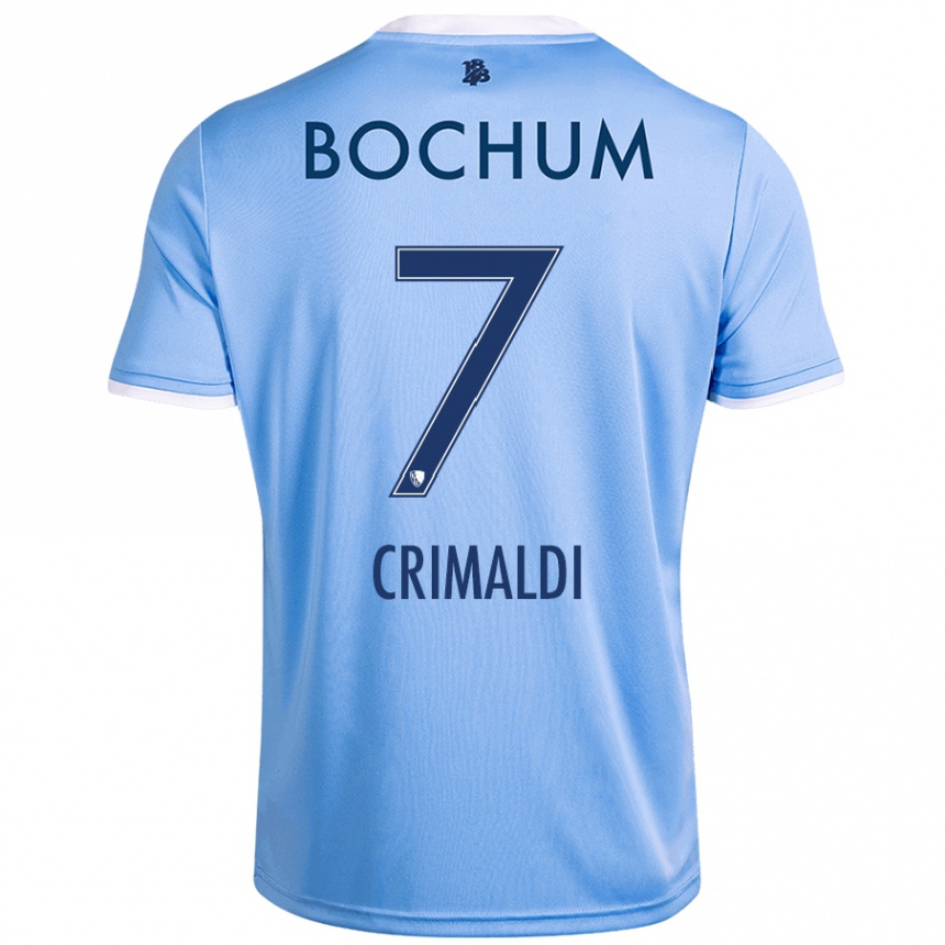 Kids Football Alessandro Crimaldi #7 Sky Blue Away Jersey 2024/25 T-Shirt Canada