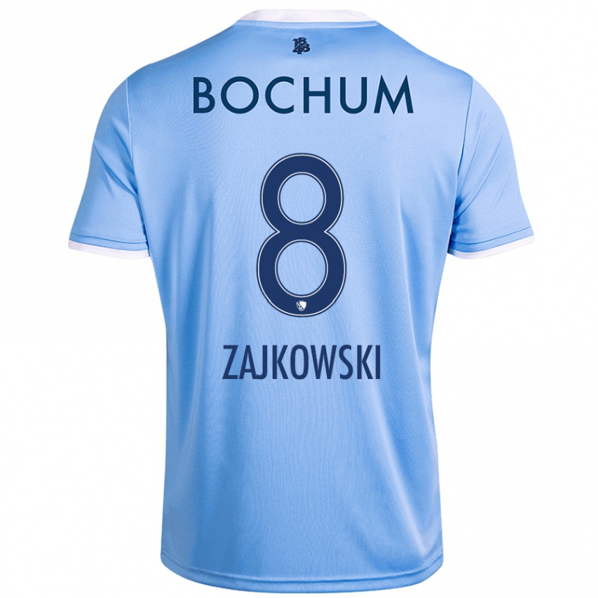 Kids Football Cedric Zajkowski #8 Sky Blue Away Jersey 2024/25 T-Shirt Canada