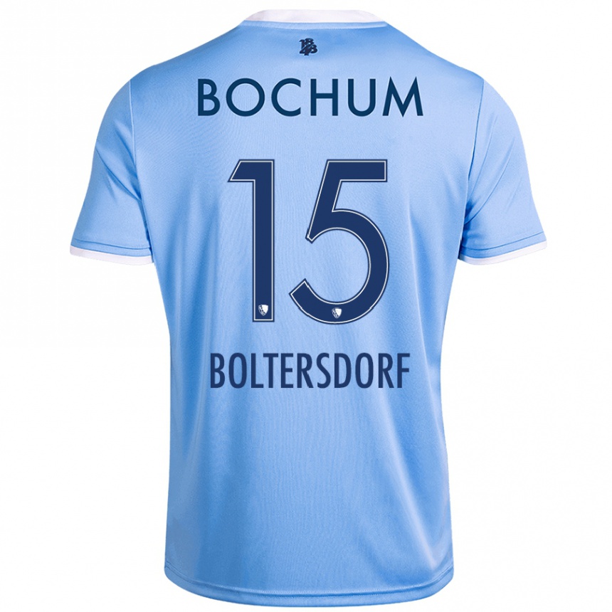 Kids Football Sebastian Boltersdorf #15 Sky Blue Away Jersey 2024/25 T-Shirt Canada