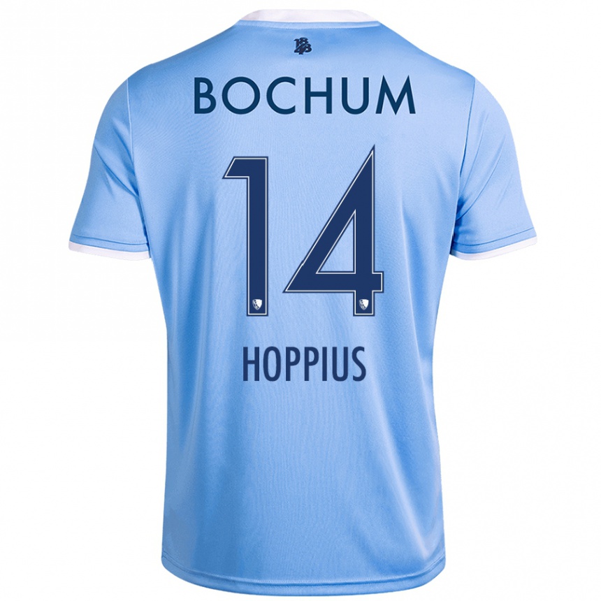 Kids Football Dörthe Hoppius #14 Sky Blue Away Jersey 2024/25 T-Shirt Canada