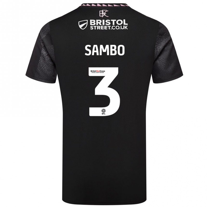 Kids Football Shurandy Sambo #3 Black Away Jersey 2024/25 T-Shirt Canada