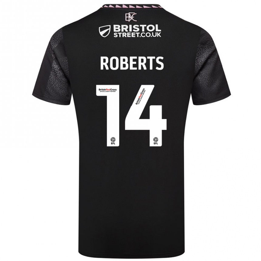 Kids Football Connor Roberts #14 Black Away Jersey 2024/25 T-Shirt Canada