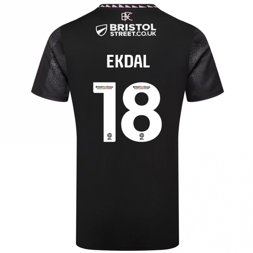 Kids Football Hjalmar Ekdal #18 Black Away Jersey 2024/25 T-Shirt Canada