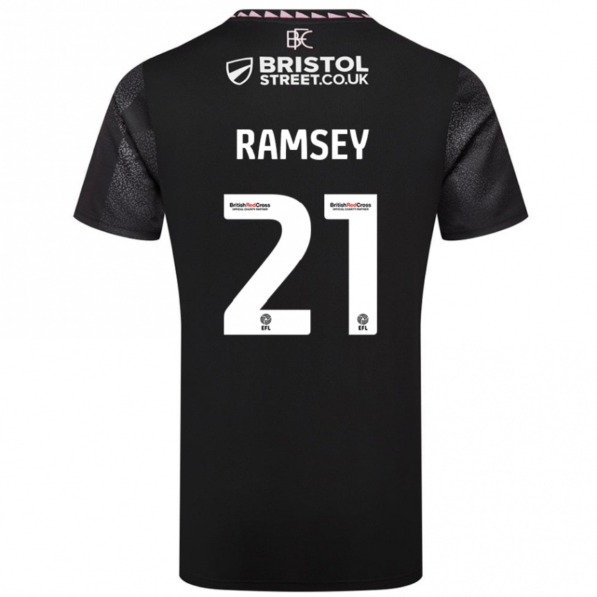 Kids Football Aaron Ramsey #21 Black Away Jersey 2024/25 T-Shirt Canada