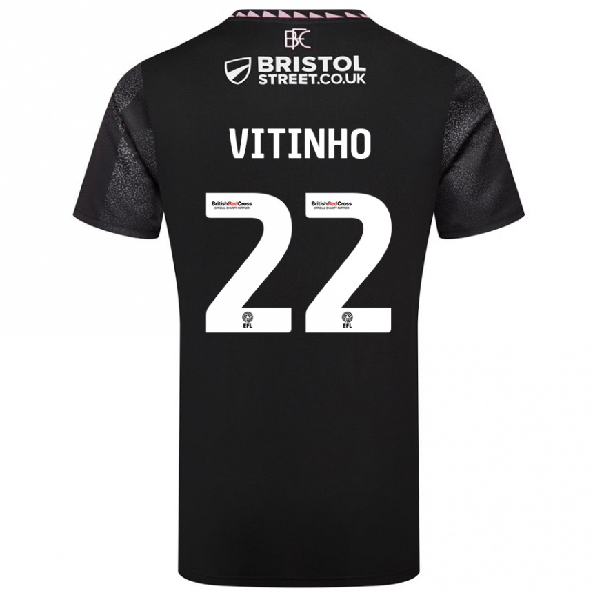 Kids Football Vitinho #22 Black Away Jersey 2024/25 T-Shirt Canada