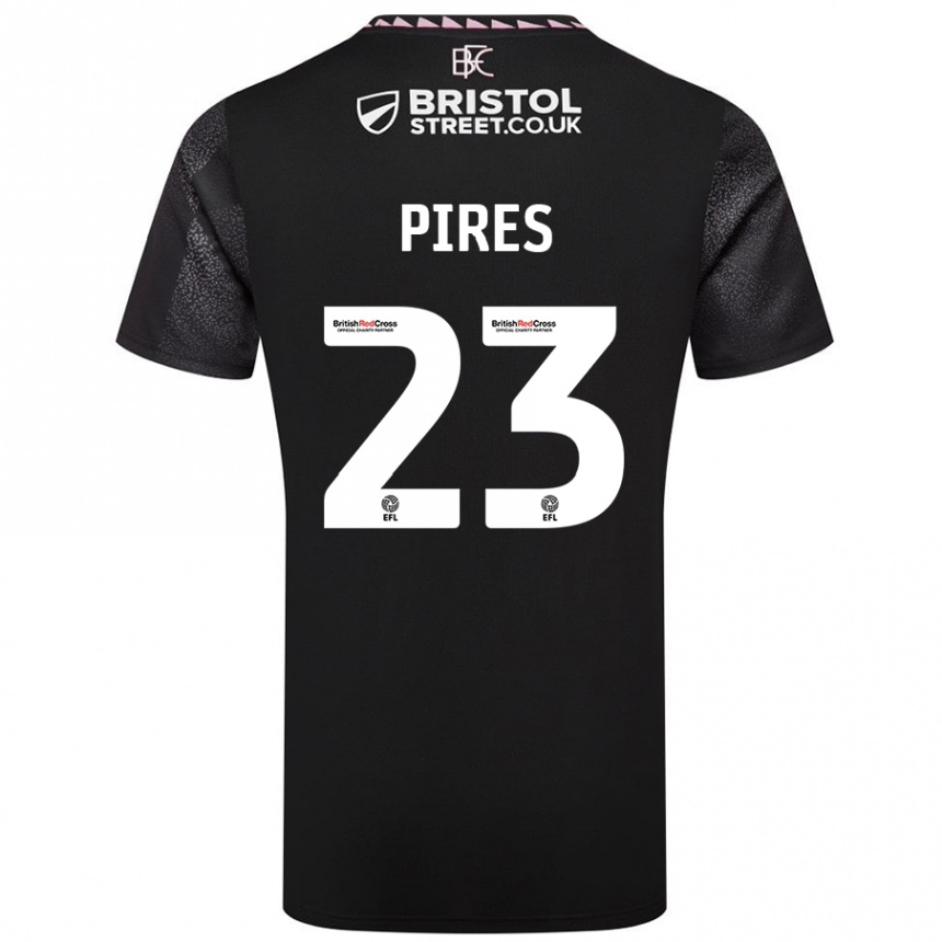 Kids Football Lucas Pires #23 Black Away Jersey 2024/25 T-Shirt Canada