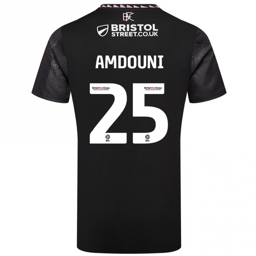 Kids Football Zeki Amdouni #25 Black Away Jersey 2024/25 T-Shirt Canada