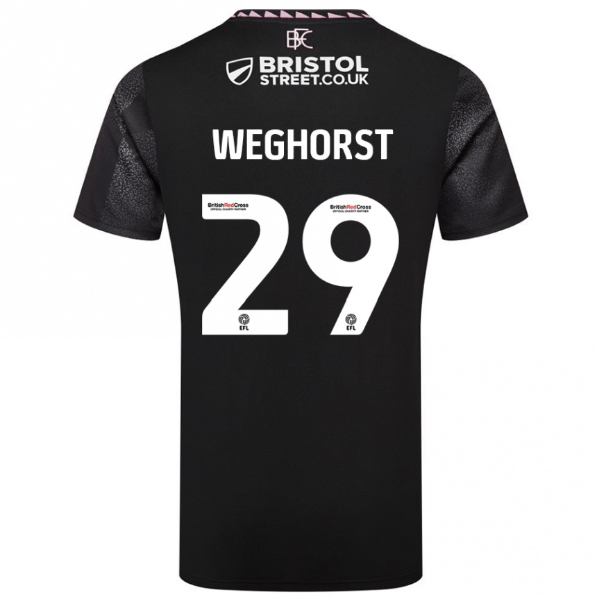 Kids Football Wout Weghorst #29 Black Away Jersey 2024/25 T-Shirt Canada