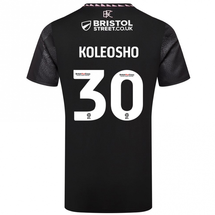 Kids Football Luca Koleosho #30 Black Away Jersey 2024/25 T-Shirt Canada