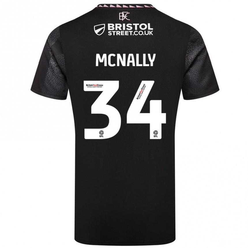 Kids Football Luke Mcnally #34 Black Away Jersey 2024/25 T-Shirt Canada