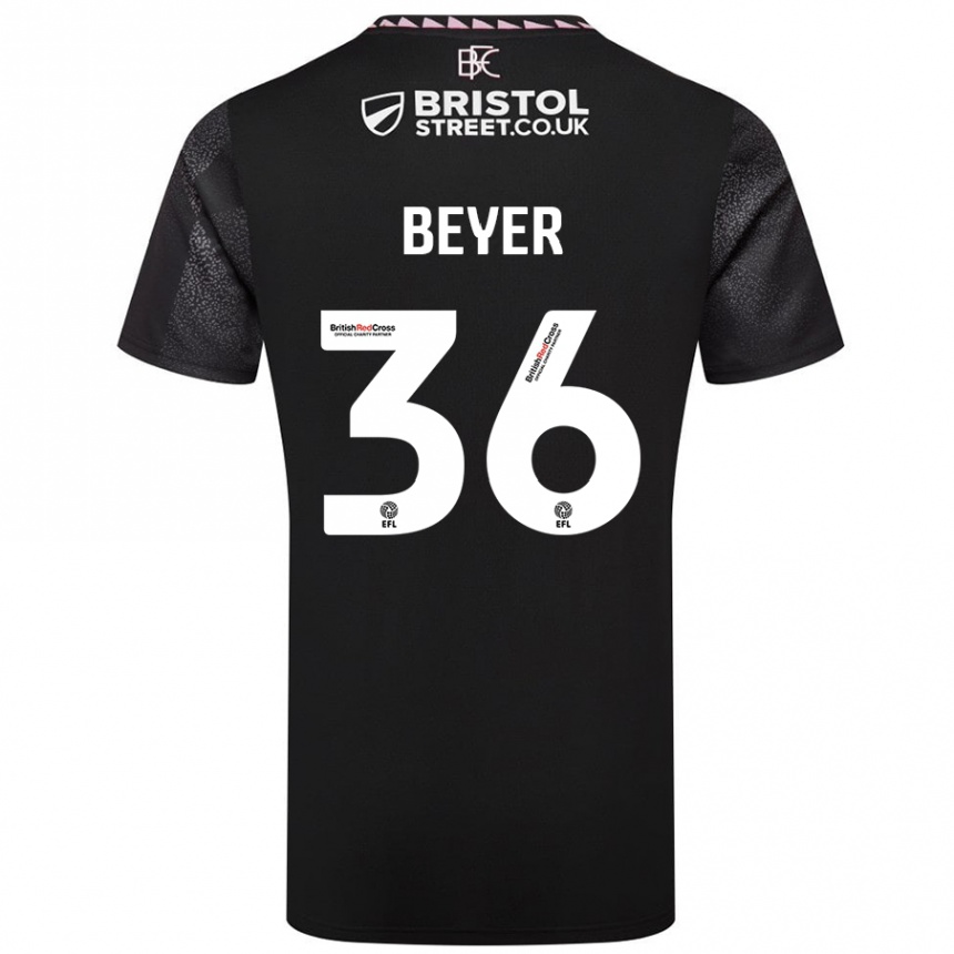 Kids Football Jordan Beyer #36 Black Away Jersey 2024/25 T-Shirt Canada