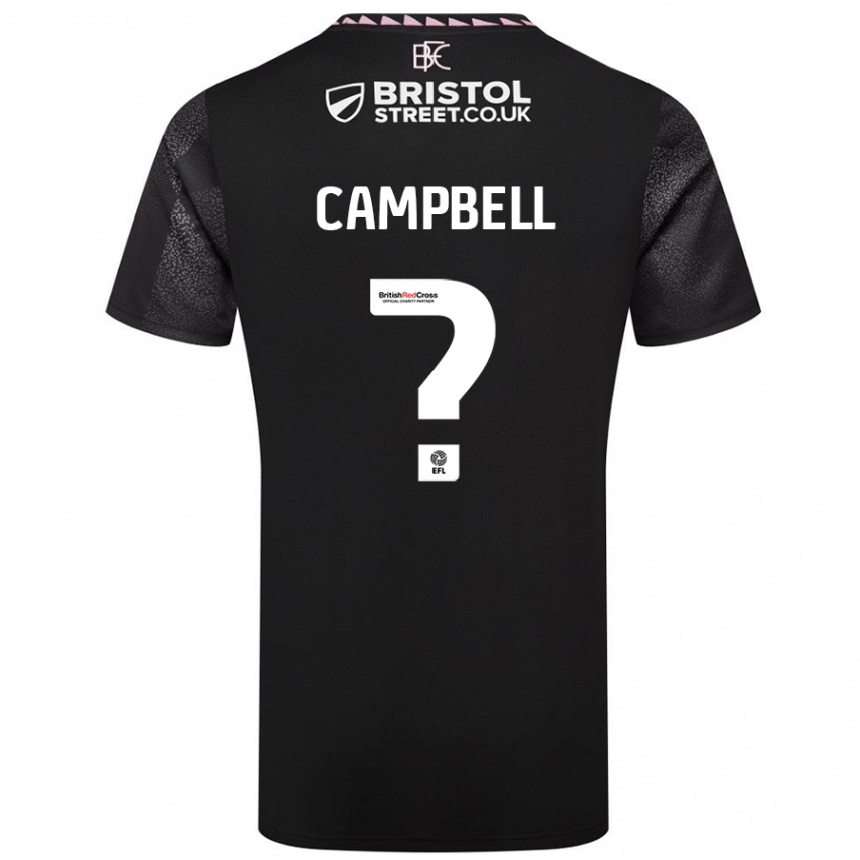 Kids Football Murray Campbell #0 Black Away Jersey 2024/25 T-Shirt Canada