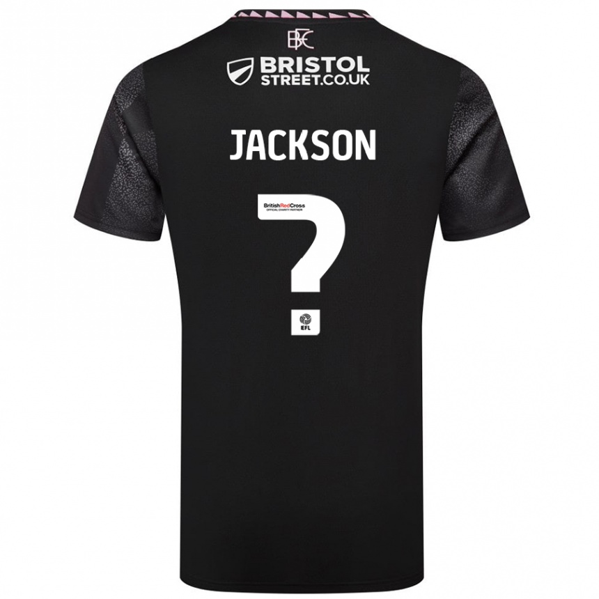 Kids Football Luca Jackson #0 Black Away Jersey 2024/25 T-Shirt Canada