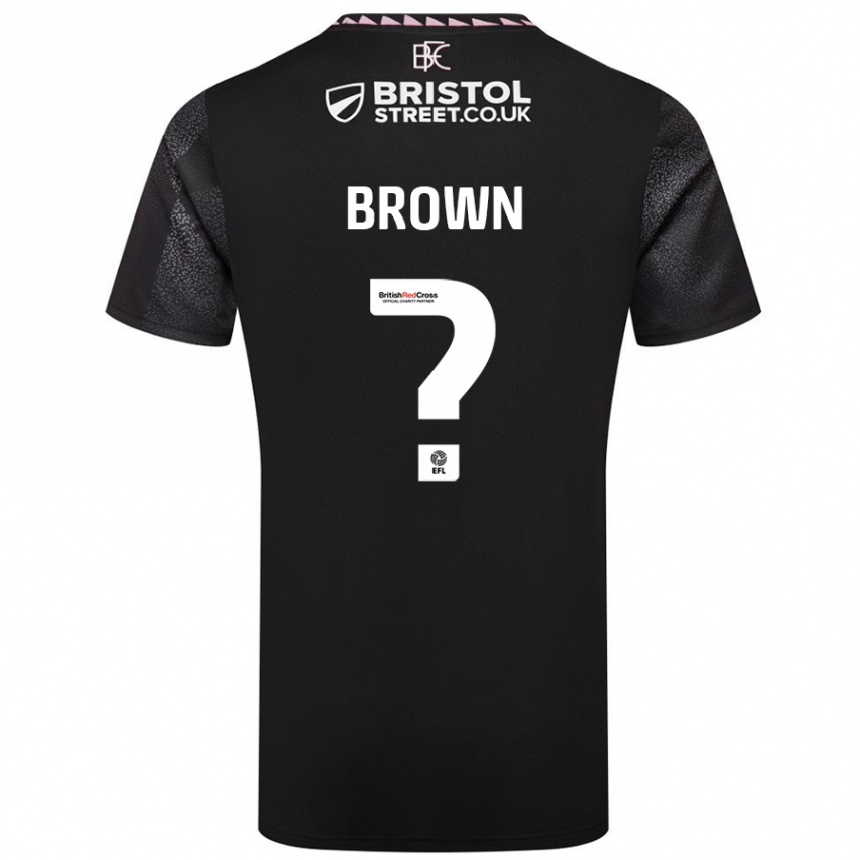 Kids Football Kian Brown #0 Black Away Jersey 2024/25 T-Shirt Canada