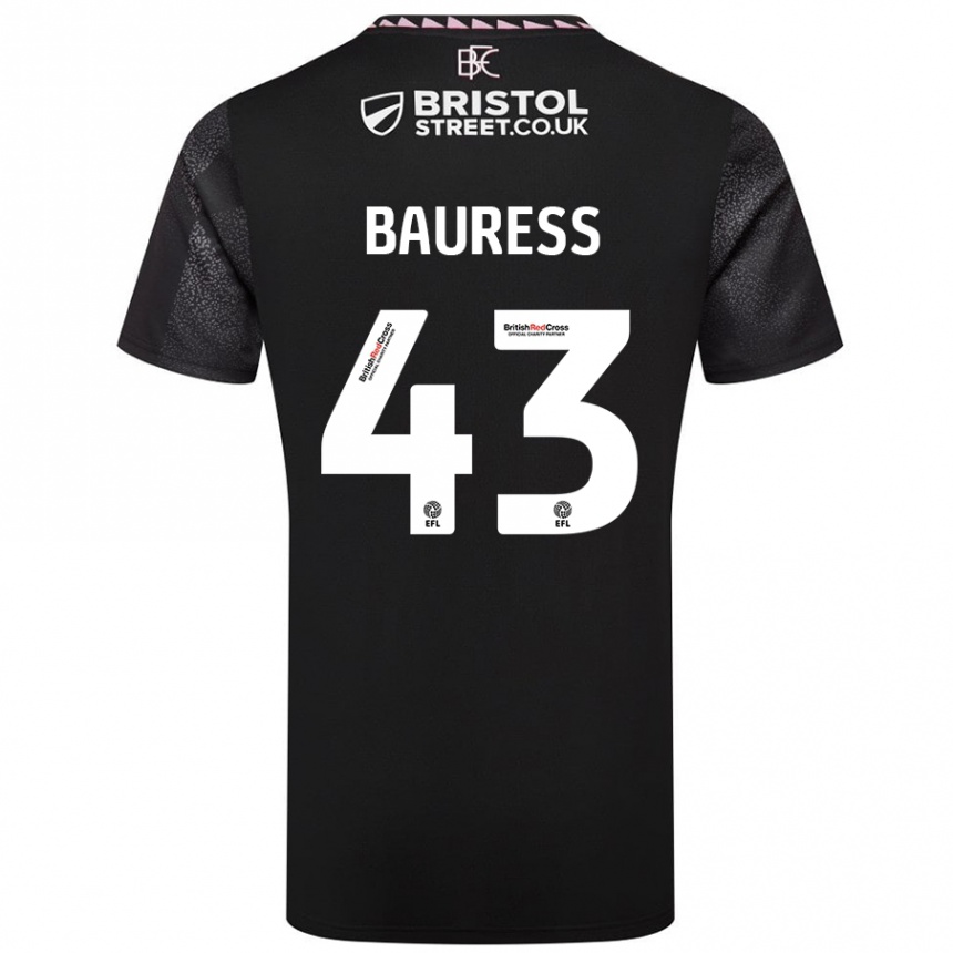 Kids Football Joe Bauress #43 Black Away Jersey 2024/25 T-Shirt Canada