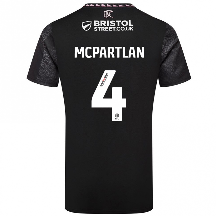 Kids Football Brenna Mcpartlan #4 Black Away Jersey 2024/25 T-Shirt Canada