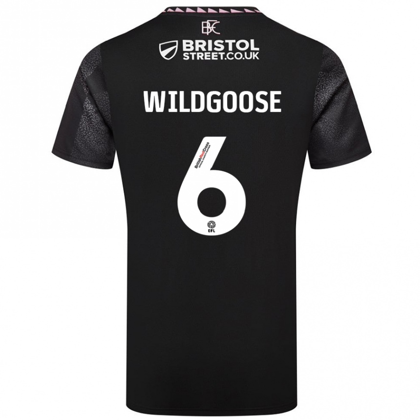 Kids Football Mikayla Wildgoose #6 Black Away Jersey 2024/25 T-Shirt Canada