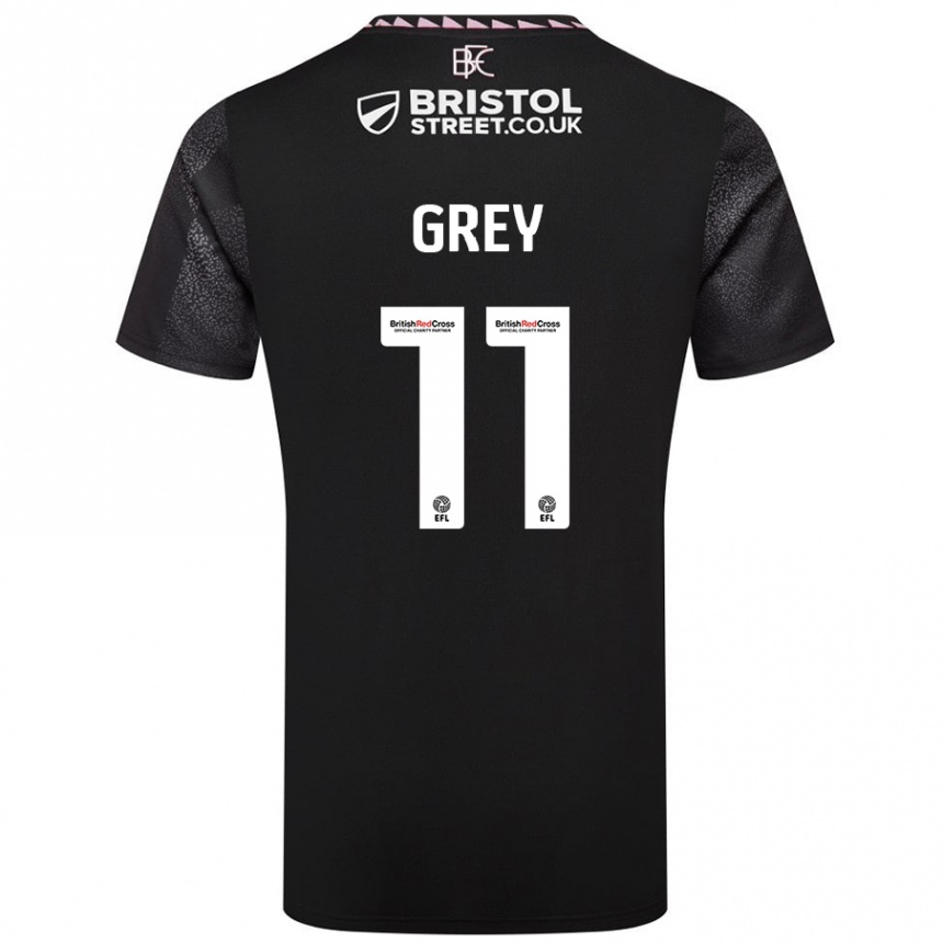 Kids Football Anna Grey #11 Black Away Jersey 2024/25 T-Shirt Canada