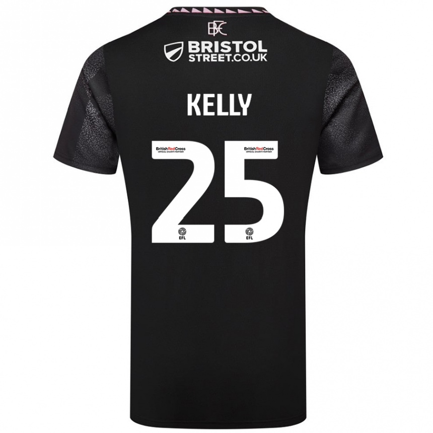 Kids Football Aimee Kelly #25 Black Away Jersey 2024/25 T-Shirt Canada